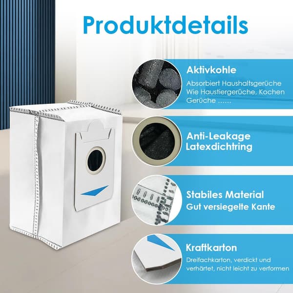 Dammsugarpåsar till Ecovacs Deebot X2 Omni, 6-pack