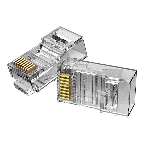Pistoke RJ45 CAT6 UTP Liitin Tuuletus IDDR0-100 Läpinäkyvä 100 kpl.