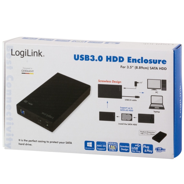 LogiLink Hårdiskkabinett 3,5" USB 3.0