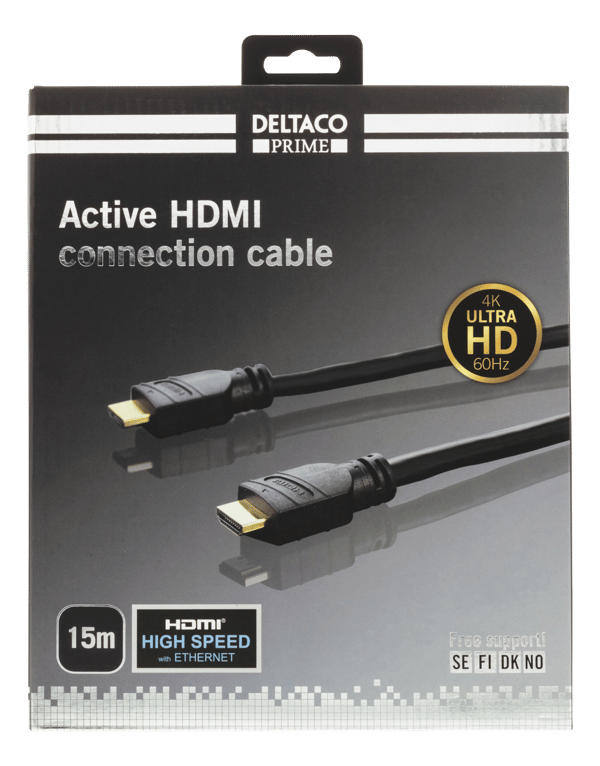 PRIME active HDMI cable, 15m, 4K 60Hz, Spectra, black
