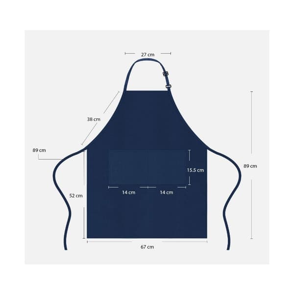 Ärmlös Förkläde i Polyester - Justerbar Nackrem Kök Förkläde Arbetsförkläde NavyBlue NavyBlue