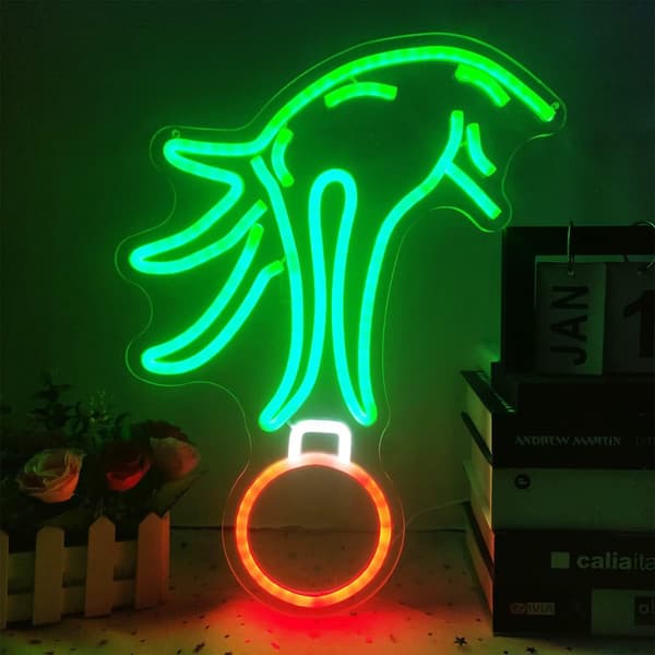 LED Neon Skylt - Hand Gest 40x29cm - USB-driven Dekorativ Lampa