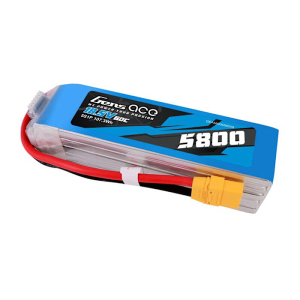 Gens ace 5800mAh 60C 18,5V 5S1P Lipo-batteripaket med XT90-kontakt