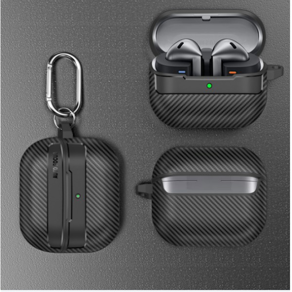 Beskyttende etui i kulfiber til Samsung Galaxy Buds3/3pro Sort