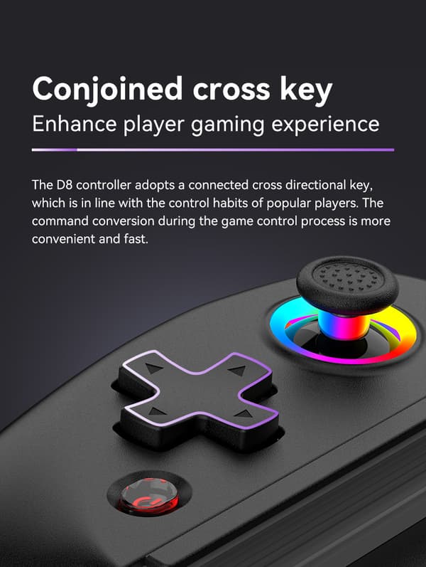 D8 Trådløs Strækbar Gamepad til Telefoner og Tablets Black Black