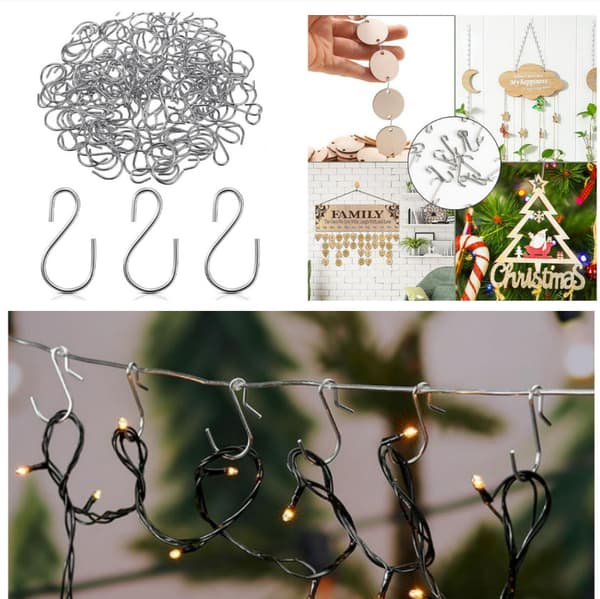 50 Pack Christmas Light Clips Hopeanväriset Outdoor String Light Clips S S