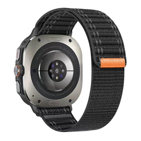 Stilfuld Nylon Urrem til Samsung Galaxy Watch Ultra - 22mm Sort