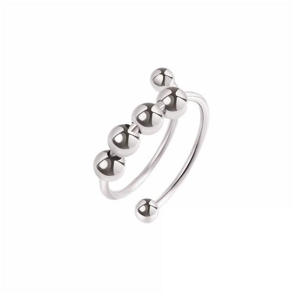 Anti-stress ringe med roterbare perler gaveæske Sølv 16.5 mm Sølv 16.5 mm