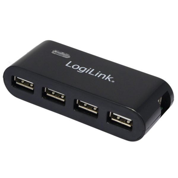 USB 2.0-hub 4-port Svart