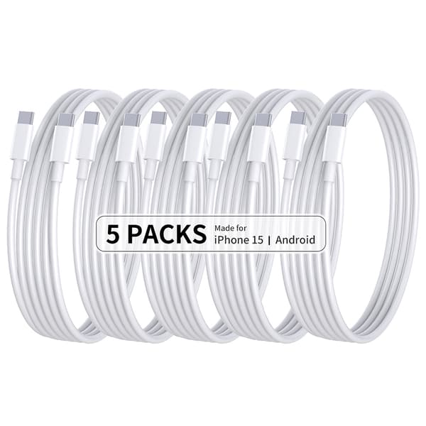 5-Pak 2M CTO C datakabel, PD60W hurtigopladningskabel 5-pack M M