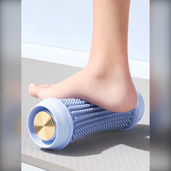 Fodmassage Rulle til Plantar Lindring — Bløde Gummi Triggerpunkter, Skridsikker, Vaskbar ABS Blue Blue