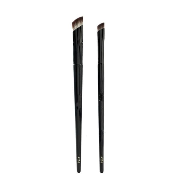 Mini Makeup Iron Brushes Set (Large + Small) – Dual Flat Concealer & Highlighting Brushes for Precise Under-Eye, Tear Trough and Mid-Face Brightening