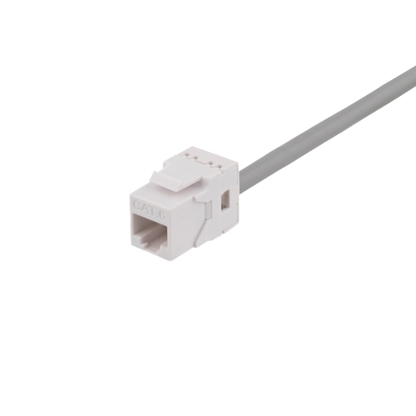 Cat6 Keystone jack, LSA/110 termination, plastic, 180, white