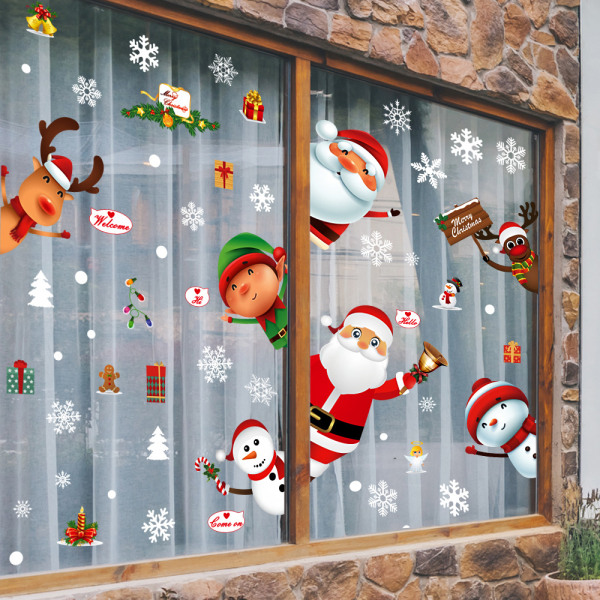 Julevindue klistermærker, statisk vindue klæber til julepynt fes