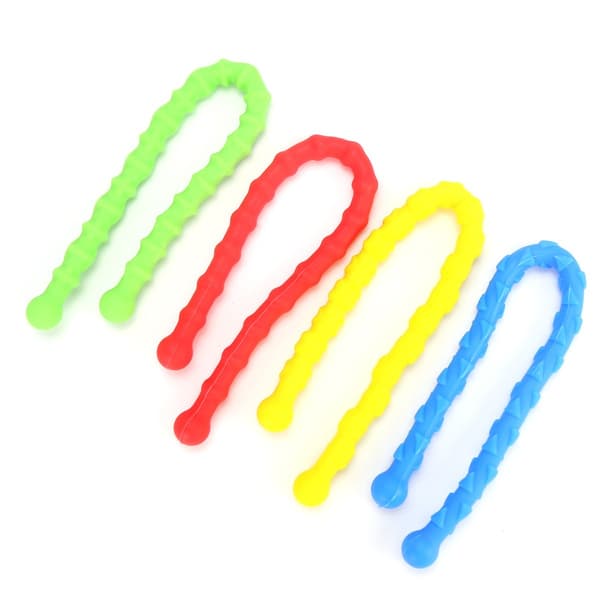 Sensorisk stresslindrande pinne 4-pack – mjuk silikon vridbar fidget för kontor, studier och resor, texturerad yta, bärbar 25cm längd 1.3cm bredd