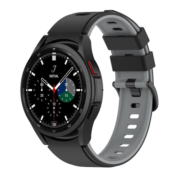 Silikone urrem til Samsung Watch 4 Black+Grey Black+Grey
