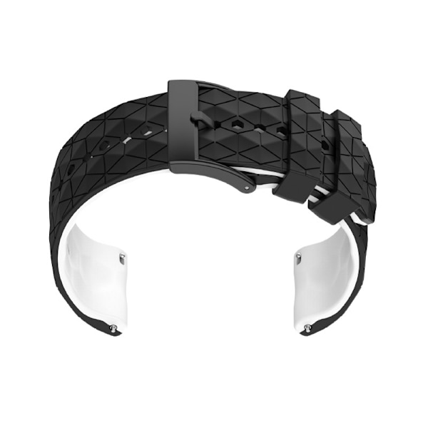 Silikoniranneke Suunto 9- ja 7-kelloille Musta + Valkoinen
