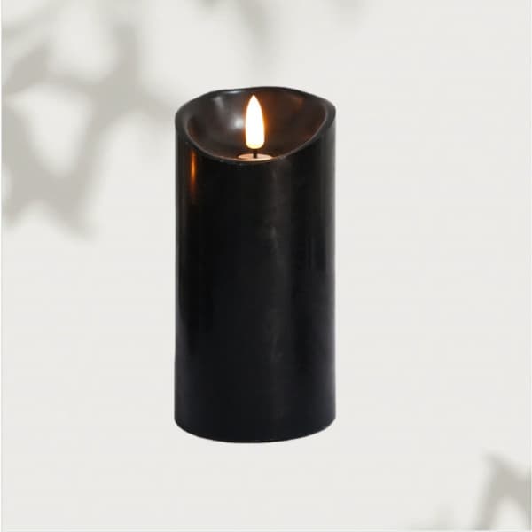 Magic Black Series LED Elektronisk Ljuslykta (7.5cm Diameter, 15cm Höjd)