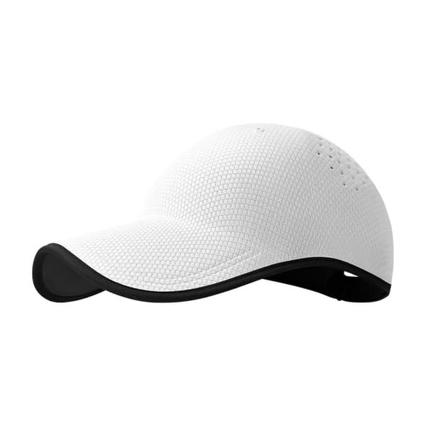Sammenfoldelig sømløs sportsbaseballkasket i let, åndbart polyester med UV-beskyttelse White White