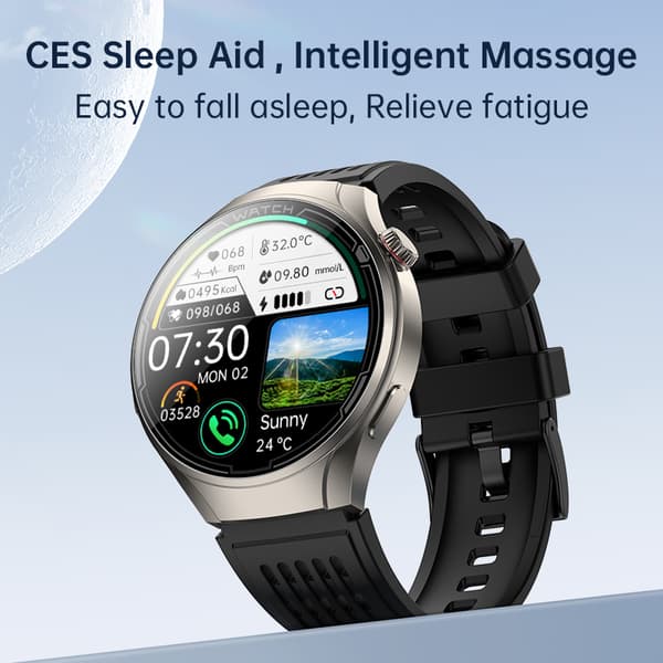 Smartwatch med søvnhjælp og massage Black Black