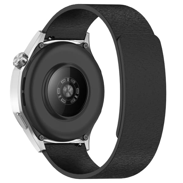 Cloud Wood Grain Silicone Magnetic Strap Black 22 mm Black 22 mm