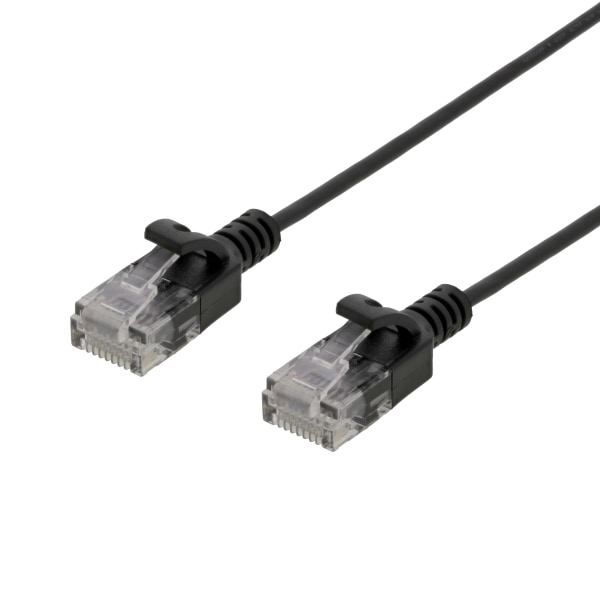 U/UTP Cat6 patch cable slim, 2.6 mm⌀, 1.5m, 500MHz, black