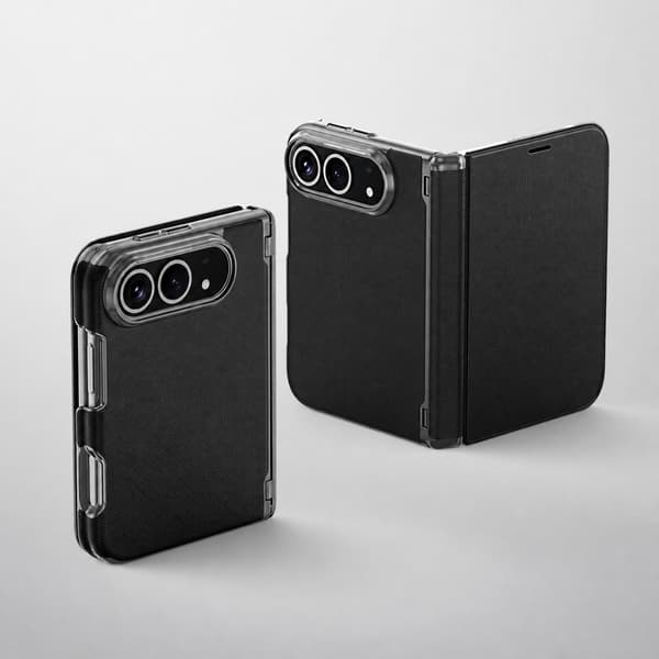 Vikbart mobilskal kompatibelt med iPhone Duo – PU-läder, kortfack och kameralinsskydd Black Black