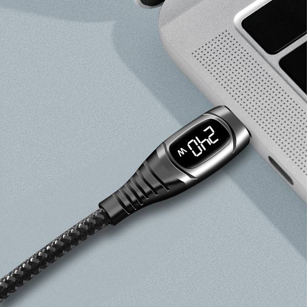 USB-C - USB-C-kabel med display USB 2.0 PD 3.1  240W 1 m Svart