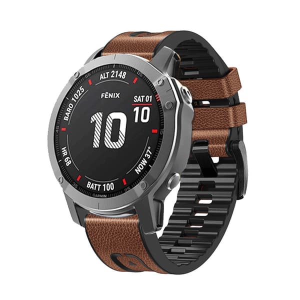 Læderrem til Garmin Fenix 7 Pro/7X Brown 22 mm Brown 22 mm