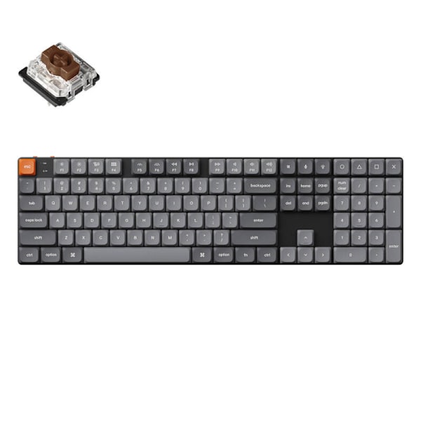Keychron K5 Max QMK/VIA matalaprofiilinen langaton mekaaninen näppäimistö Valkoinen taustavalo Ruskea kytkin