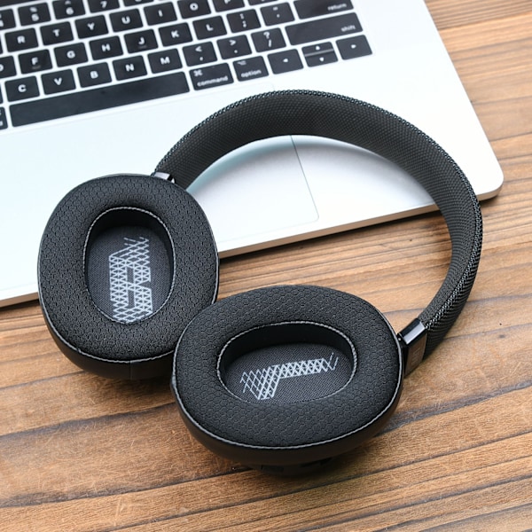 Premium Sort Læder & Mesh Ørepuder til JBL LIVE500BTNC