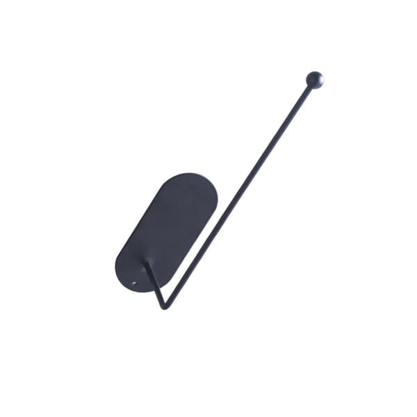 Selvklæbende rustfrit stål papirhåndklædeholder til no-drill vægmontering i køkken og badeværelse, pladsbesparende sort, kompakt design L:20cm