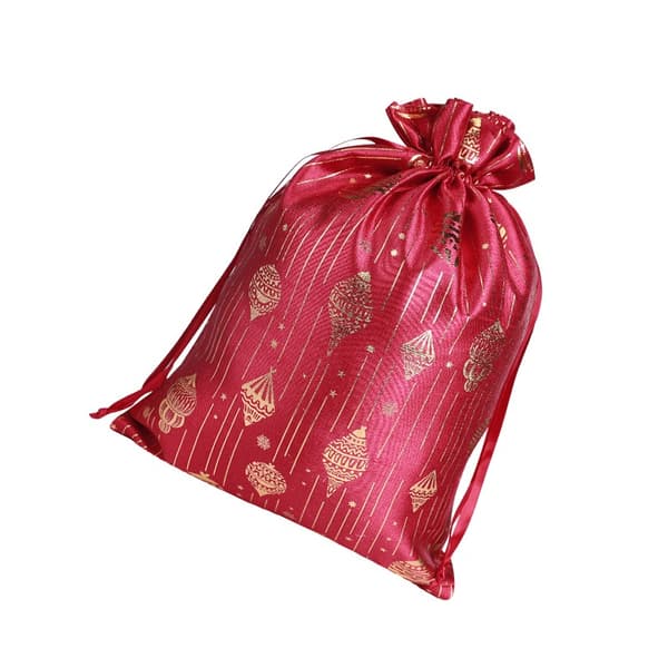 Jul Bomullspåsar med Dragsko 20x30cm (2-Pack) - Festliga Presentpåsar
