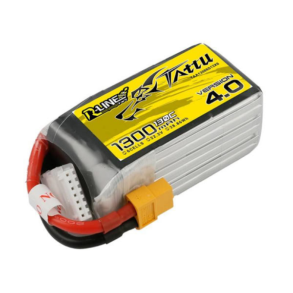 Tattu R-Line 4.0 1300mAh 22.2V 130C 6S1P XT60-batteri