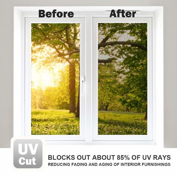 Ikkunakalvo yksityisyyden suoja aurinkosuoja peiliefekti Hopea 90x200cm