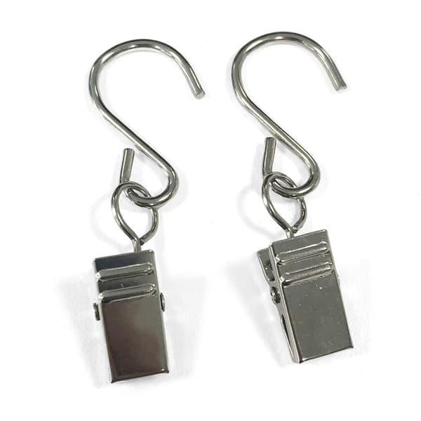 Gardinclips med S-kroge 20-pak Silver Silver