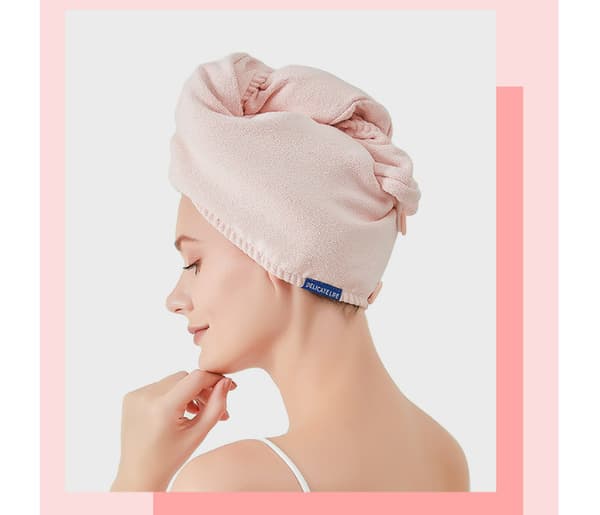 Hårttørrehætte i mikrofiber, hurtigtørrende håndklæde til hårindpakning Pink Pink