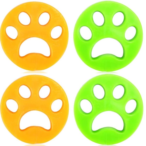 Pälsborttagare för kläder - tar bort hund/katthår Grön/Gul 4-pack