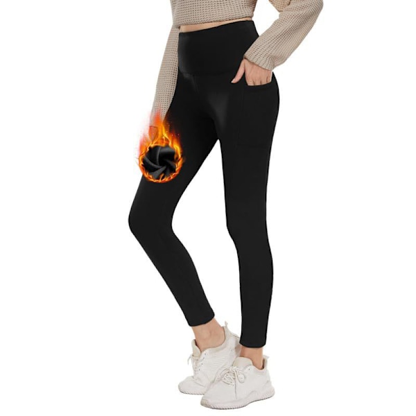 Leggingsit - Thermal Inner Fleece Vuorattu Musta L