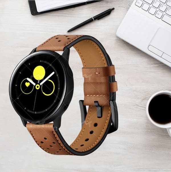 Läderarmband för Samsung Galaxy Watch Active Brown Brown