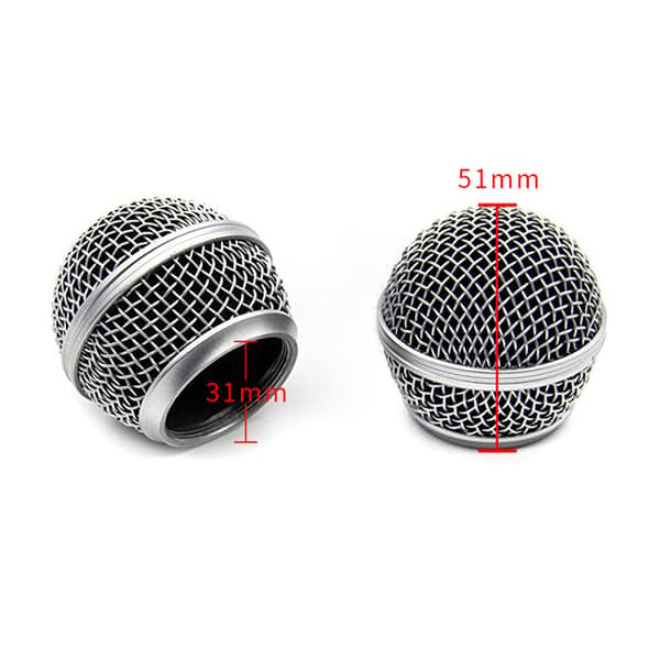 Mikrofonin pää korvaa sisäisellä vaahdolla Silver Shure PG48/PG58/PGX2/BLX288/PG24 Silver