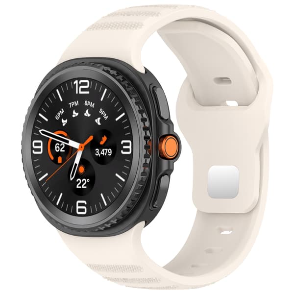 Stilfuld silikonerem til Galaxy Watch8 & Watch Ultra2 Beige Beige