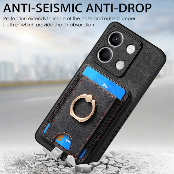 Retro Magnetisk Kortholder Cover til Redmi Redmi Note 13 Pro 5G