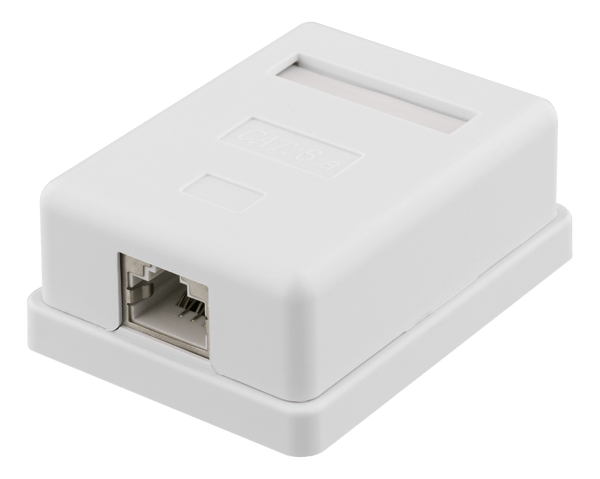 Shielding network wall socket Surface FTP 1xRJ45 Cat6A white