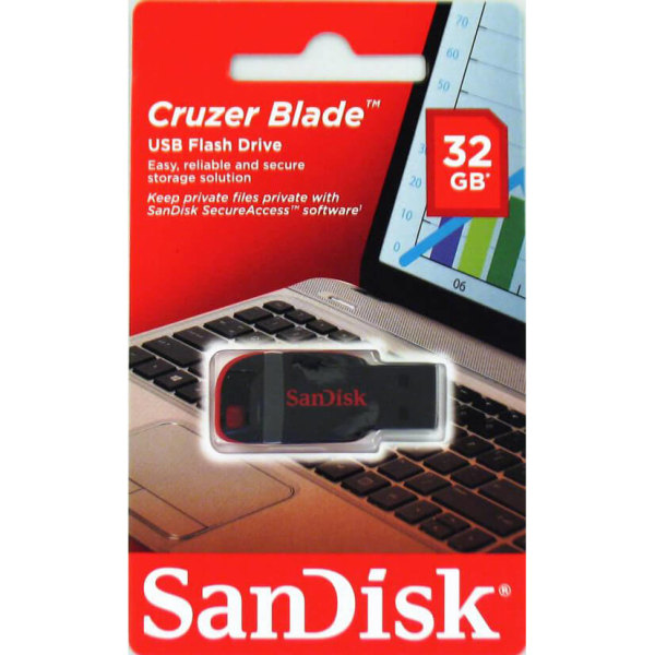 SANDISK USB-minne 2.0 Blade 32GB Svart