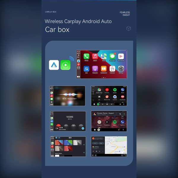 Älykäs auton yhdysrasia: Langaton CarPlay & Android Auto 2-in-1 -sovitin Grey Grey