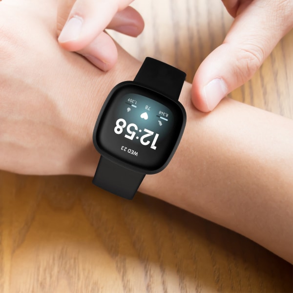 Kellon ranneke Fitbit Versa4/Fitbit Versa3/Fitbit Sense/Fitbit Sense2 Musta S