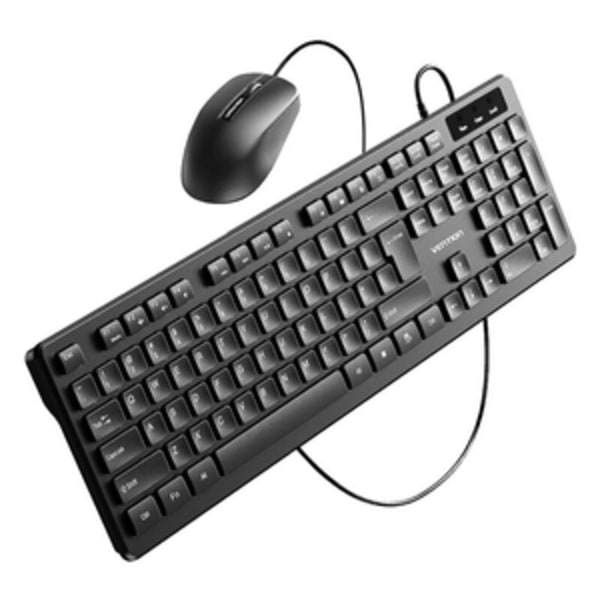 Vention KTCB0-EN Trådbundet tangentbord + mus + musmatta set (svart)