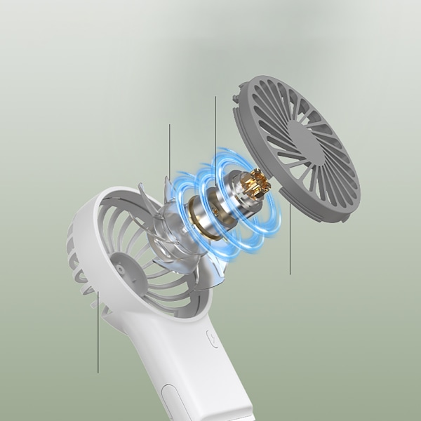 Bærbar foldbar ventilator med karabinhage White White