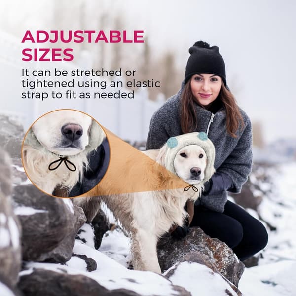Støjreducerende hundørehætte i polyester til ro og søvn, beroligende øredækning til hunde, flere farver, størrelser S/M/L Brown S Brown S